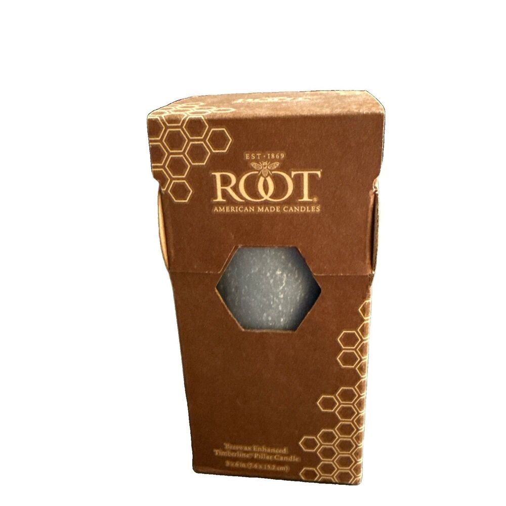 Root Timberline Pillar Candle Beeswax Williamsburg Blue 3”x6” 100+ Hours USA